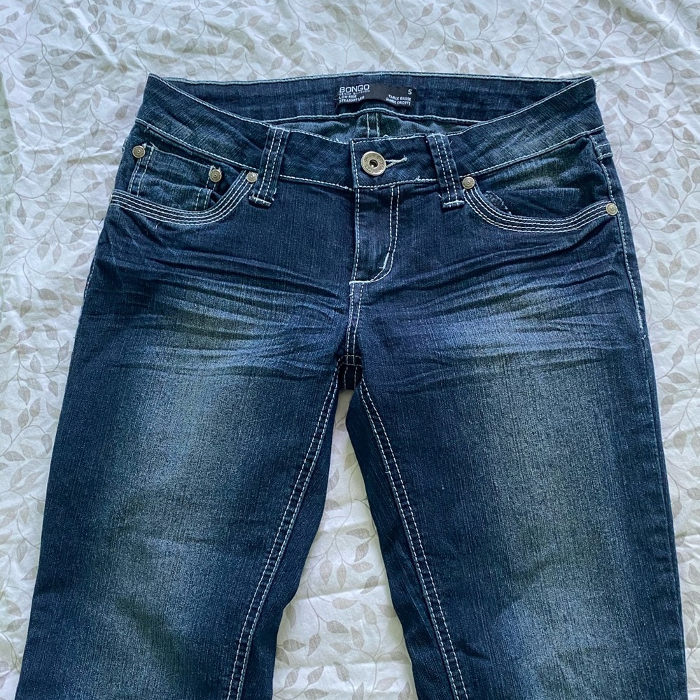 BONGO jeans, low rise, dark blue wash- Size 5